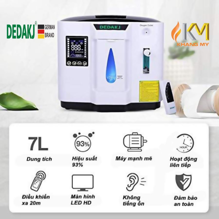 Máy Tạo Oxy Y Tế Tại Nhà Cho Người Bệnh 7 Lít Dedakj Công Nghệ Đức - ảnh 2