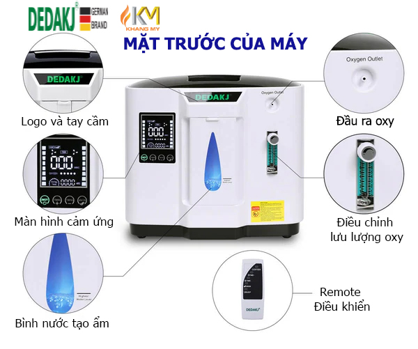 Máy Tạo Oxy Y Tế Tại Nhà Cho Người Bệnh 7 Lít Dedakj Công Nghệ Đức - ảnh 1