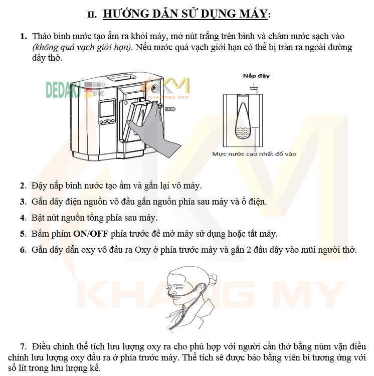 Máy Tạo Oxy Y Tế Tại Nhà Cho Người Bệnh DEDAKJ 7 Lít DE-1A - ảnh 9