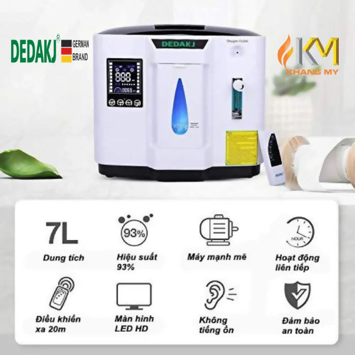 Máy Tạo Oxy Y Tế Tại Nhà Cho Người Bệnh DEDAKJ 7 Lít DE-1A - ảnh 1
