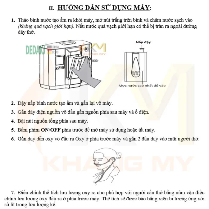 Máy Tạo Oxy Y Tế Tại Nhà Cho Người Bệnh DEDAKJ 7 Lít DE-1A - ảnh 9