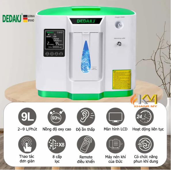 Máy Tạo Oxy Y Tế Tại Nhà Cho Người Bệnh DEDAKJ 9 Lít DE-2AW - ảnh 4
